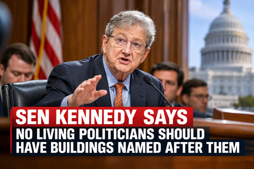 Buildings Named After Living Politicians: Kennedy's Rule Sen. John Kennedy speaking about buildings named after living politicians during a Senate hearing