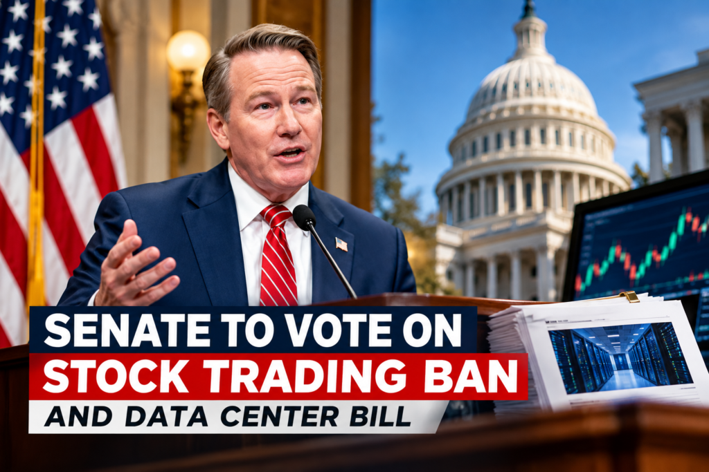 Senate chamber where the Senate stock trading ban and data center bill vote is scheduled