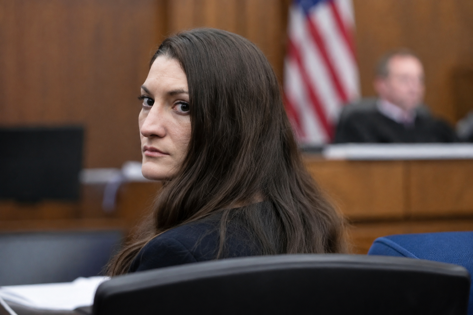 lindsay clancy sits beside her attorney in court during jury deliberations