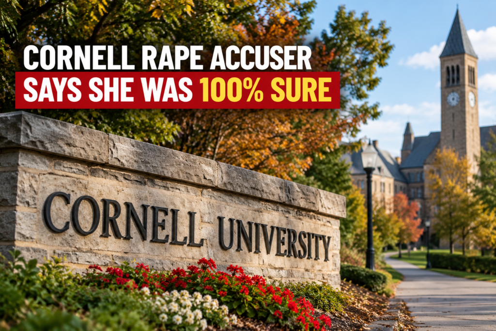 Cornell fraternity lawsuit news image showing a university campus building in Ithaca, New York