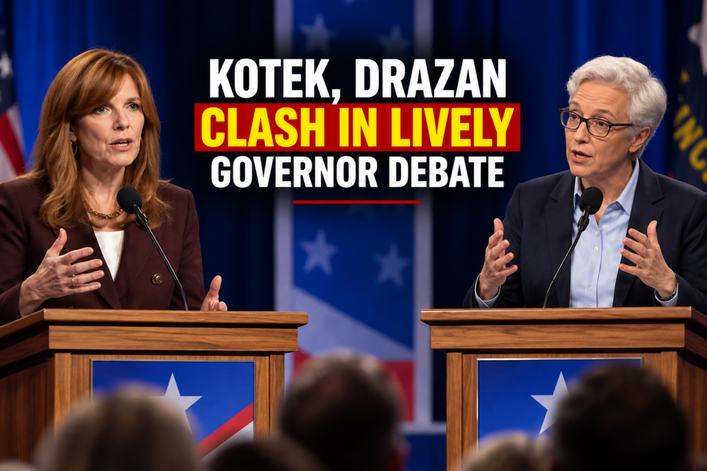 Kotek Drazan Debate: Key Moments and Tight Poll Numbers Kotek Drazan debate stage in Eugene, Oregon