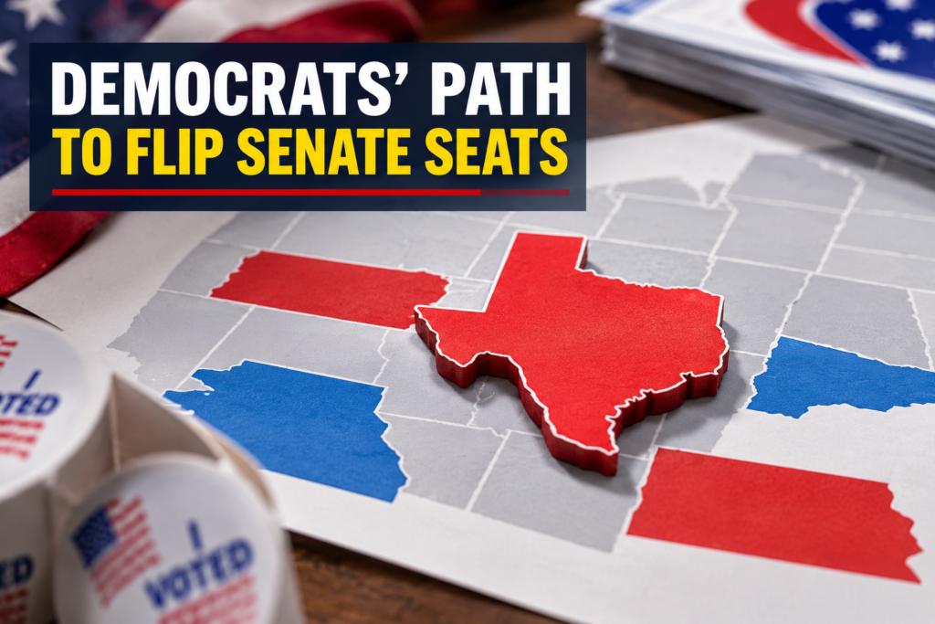 Voters line up at a polling place as Senate polls in red states show tight races