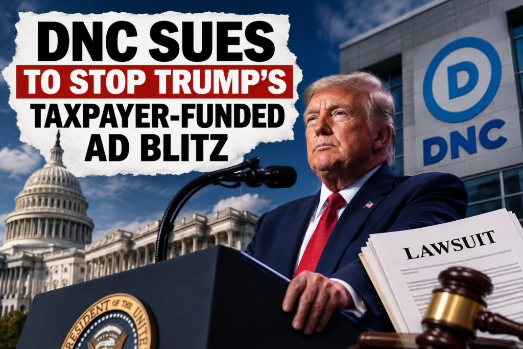 Taxpayer-Funded Trump Ads: DNC Sues Trump Says He'll Pay President Trump speaking at a campaign rally as the DNC sues over taxpayer-funded Trump ads