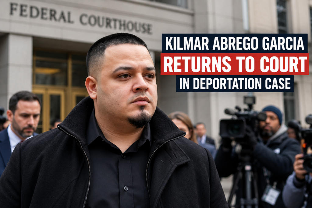 Abrego Garcia Deportation Case Returns to Federal Court Kilmar Abrego Garcia arriving at a federal courthouse during the Abrego Garcia deportation case