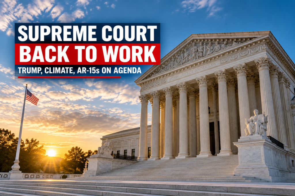 Supreme Court New Term Opens With Climate Gun Cases Supreme Court building in Washington as the Supreme Court new term begins