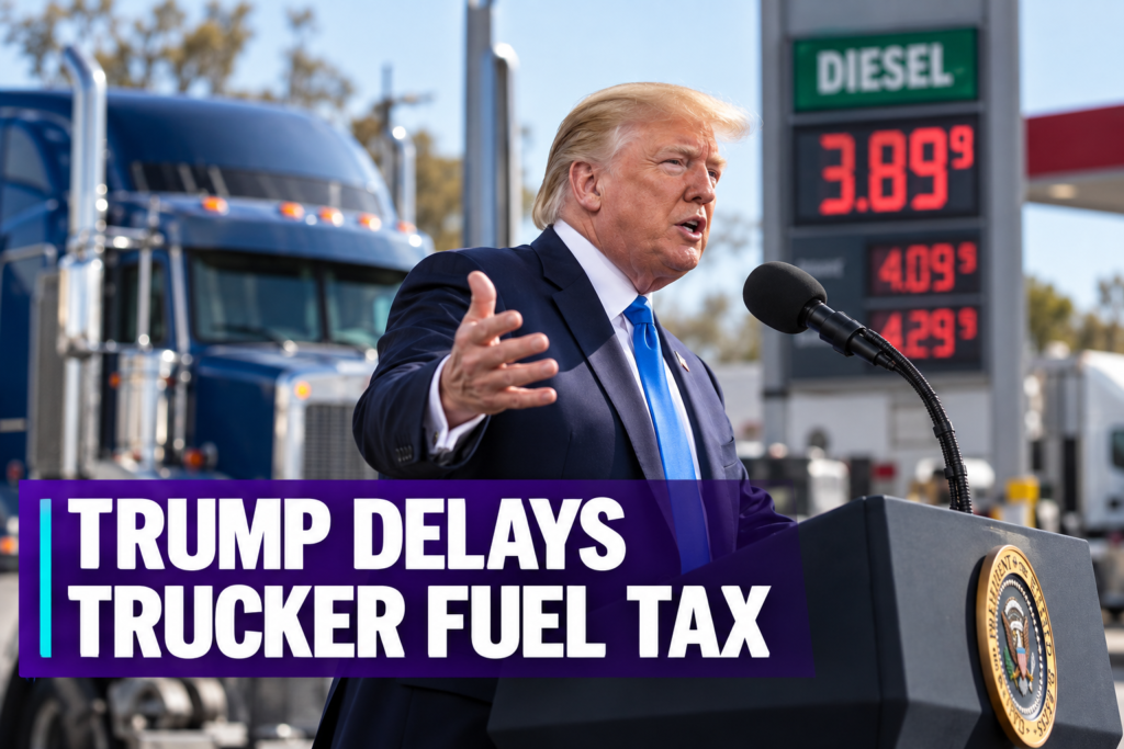 Trump Signs Diesel Tax Deferral for Highway Dyed Fuel Trump holds a signed executive order on the diesel tax deferral at a Nebraska rally